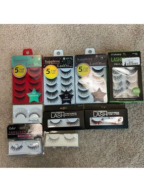 Assorted eyelash bundle set ultra glamour colored cosplay theatre evening prom